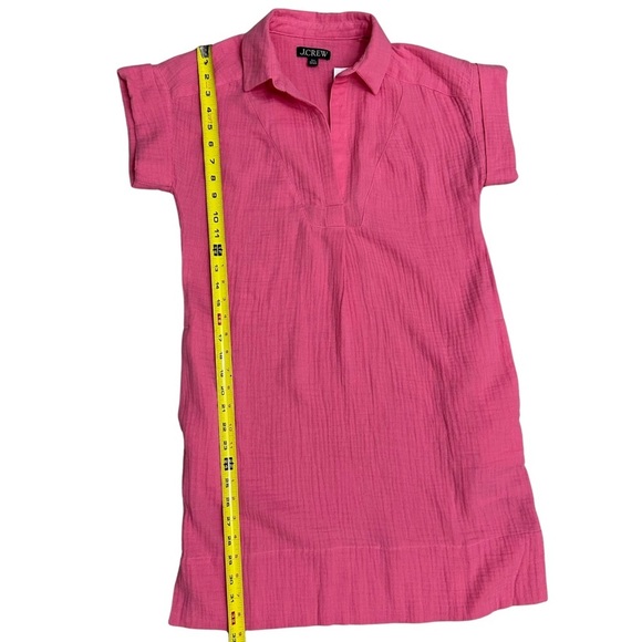 J. Crew Short Sleeve Cotton Gauzy Popover Dress XXS Pink Barbiecore Beachy NWT - Picture 4 of 7